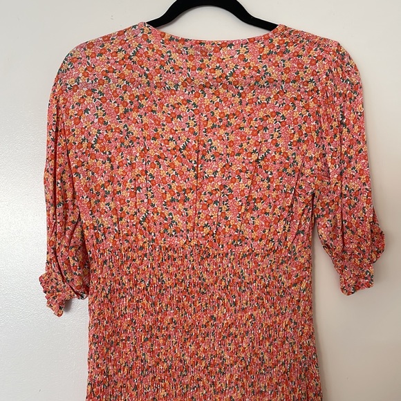 Faithfull the Brand Margherita Smocked Floral Mini Dress, Size 4 - Picture 11 of 15